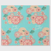 Schöne Frühlingspferde Blume Garten Dekorieren Geschenkpapier (Flach)