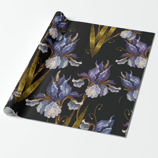 Schöne Frühlingsreize Stickerei nahtlos Patter Geschenkpapier (Ungerollt)