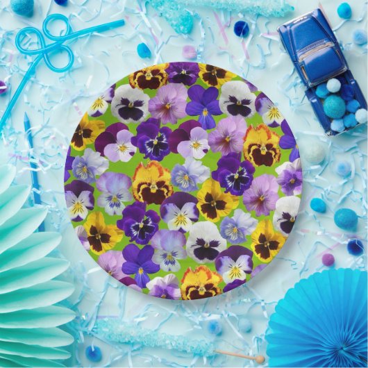 Schöne FrühlingsStiefmütterchen Pappteller (Party)