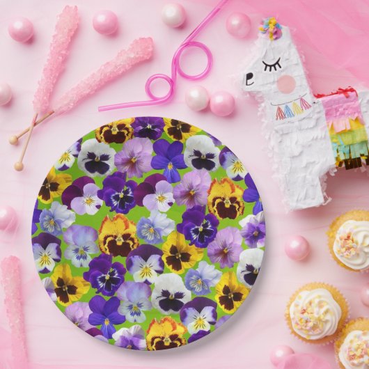 Schöne FrühlingsStiefmütterchen Pappteller (Party)