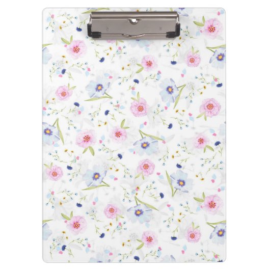 Schöne Frühlingswasserfarbe Blume Klemmbrett (Vorderseite)