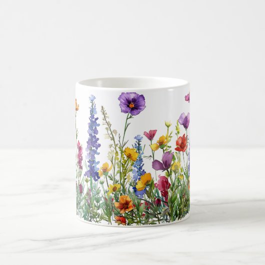 Schöne Frühlingswiese-Blume Wrap Kaffeetasse (Mittel)