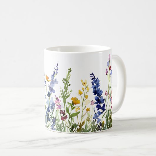 Schöne Frühlingswiese-Blume Wrap Kaffeetasse (VorderseiteRechts)