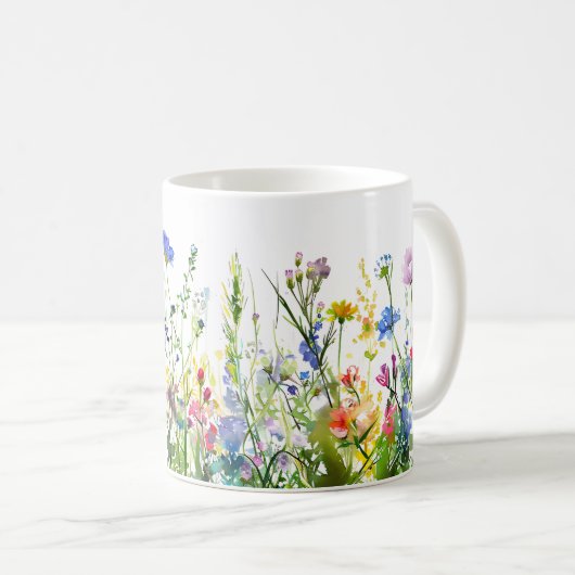 Schöne Frühlingswiese-Blume Wrap Kaffeetasse (VorderseiteRechts)