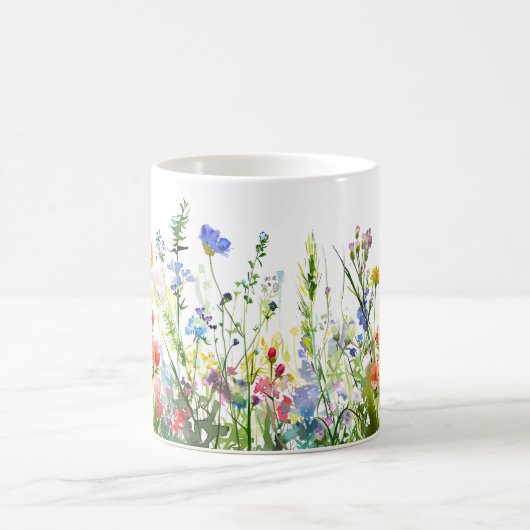 Schöne Frühlingswiese-Blume Wrap Kaffeetasse (Mittel)