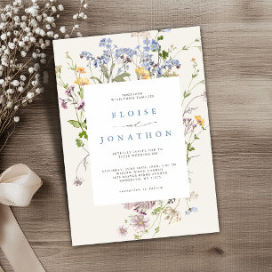 Schöne Frühlingswiesen-Gartenhochzeit mit Wildblum Einladung