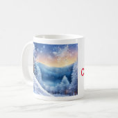 Schöne, funkelnde Winter-Tasse | Landschaftlicher Kaffeetasse (Vorderseite Links)