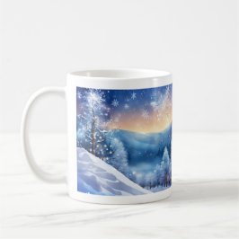 Schöne, funkelnde Winter-Tasse | Landschaftlicher  Kaffeetasse