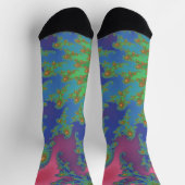 Schöne funky Regenbogenfarbene Fraktalkunst Socken (Oben)