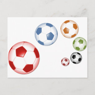 Schöne Fußball- oder Fußballsatz aus Bällen Postkarte