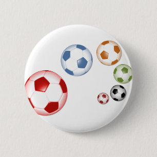 Schöne Fußball-Sammlung von Bällen Button
