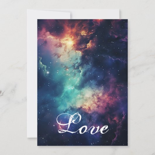 Schöne Galaxie-Feier unter der Sternenhochzeit Einladung (Rückseite)