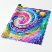 SCHÖNE GALAXIE GESCHENKPAPIER (Ungerollt)