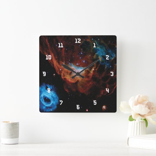 Schöne Galaxie Quadratische Wanduhr (Zuhause)