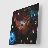 Schöne Galaxie Quadratische Wanduhr (Winkel)
