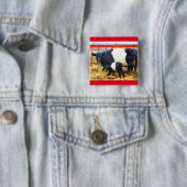 Schöne Galloway Kuh und Kalb Aquarell Button (Beispiel)