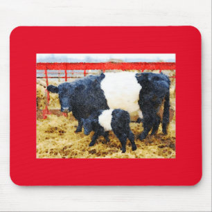 Schöne Galloway Kuh und Kalb Aquarell Mousepad