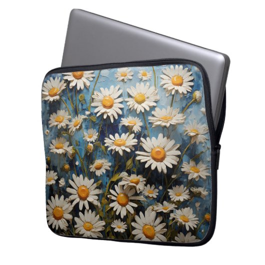 Schöne Gänge auf blauem Hintergrund Laptopschutzhülle (Vorderseite Links)