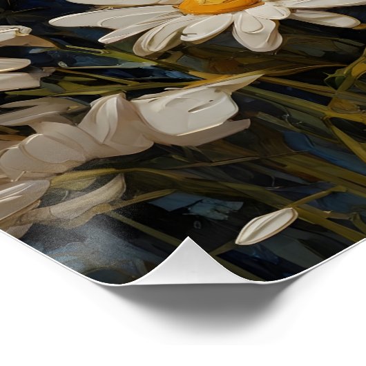 Schöne Gänge auf blauem Hintergrund Poster (Ecke)