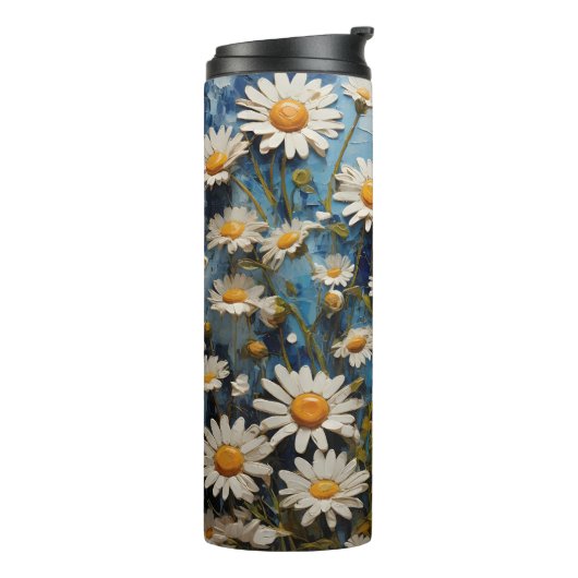 Schöne Gänge auf blauem Hintergrund Thermosbecher (Nach links gedreht)