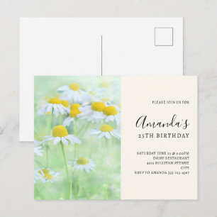 Schöne Gänseblümchen auf einer Feld-Geburtstagsein Postkarte