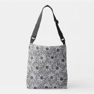 Schöne Gänseblümchen-Blume, Halftone-Illustration Tragetaschen Mit Langen Trägern