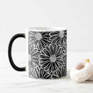 Schöne Gänseblümchen-Blume, Halftone-Illustration Verwandlungstasse