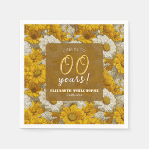 Schöne Gänseblümchen-Blumen-Fünfzigster Geburtstag Serviette