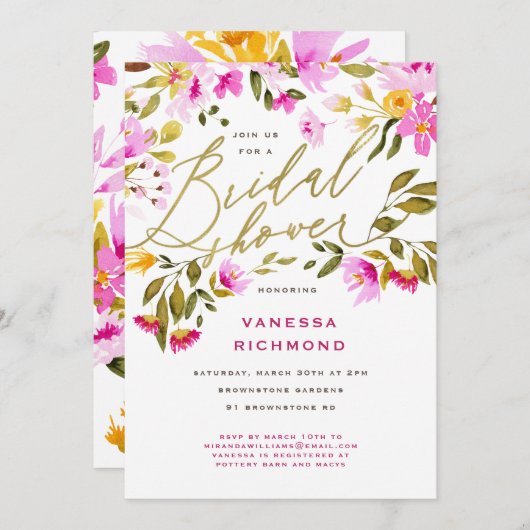 Schöne Garden Bridal Dusche Einladung (Vorne/Hinten)
