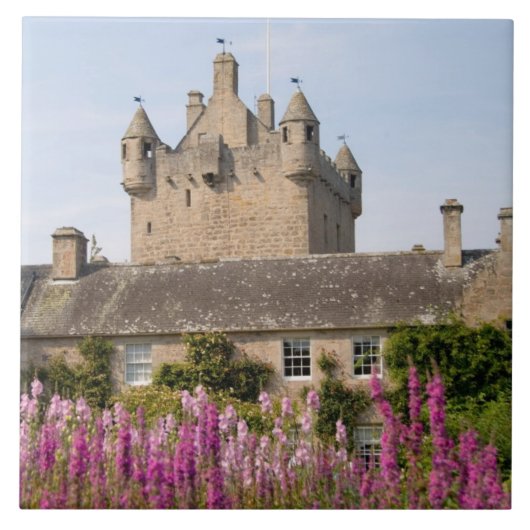 Schöne Gärten und berühmtes Schloss in Schottland  Fliese (Vorderseite)