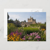 Schöne Gärten und das berühmte Schloss Postkarte (Vorne/Hinten)