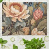 Schöne Gartenbäume mit Protea-Blume Geschirrtuch (Gefaltet)