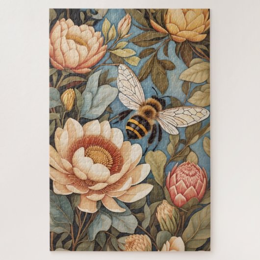 Schöne Gartenbäume mit Protea-Blume Puzzle (Vertikal)