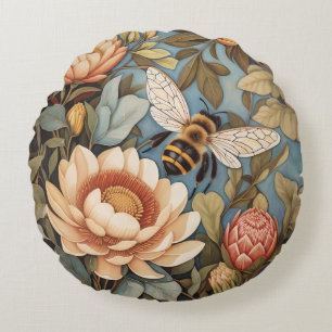 Schöne Gartenbäume mit Protea-Blume Rundes Kissen