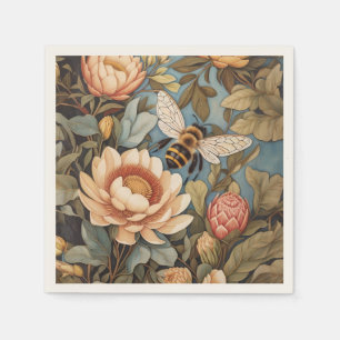 Schöne Gartenbäume mit Protea-Blume Serviette