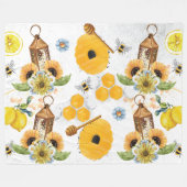 Schöne Gartenbeere Sonnenblume Fleecedecke (Vorderseite (Horizontal))