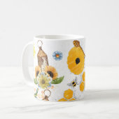Schöne Gartenbeere Sonnenblume Kaffeetasse (Vorderseite Links)