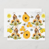 Schöne Gartenbeere Sonnenblume Postkarte (Vorne/Hinten)