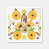 Schöne Gartenbeere Sonnenblume Serviette (Vorderseite)