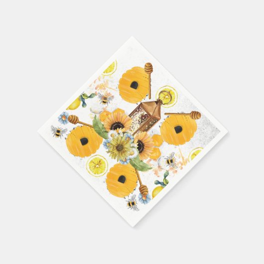 Schöne Gartenbeere Sonnenblume Serviette (Ecke)