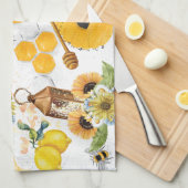 Schöne Gartenbeere Sonnenblumenmuster Geschirrtuch (Viertel Falte)