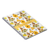 Schöne Gartenbeere Sonnenblumenmuster Notizblock (Rechte Seite)