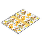 Schöne Gartenbeere Sonnenblumenmuster Notizblock (Linke Seite)