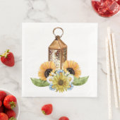 Schöne Gartenbeere Sonnenblumenmuster Serviette (Beispiel)