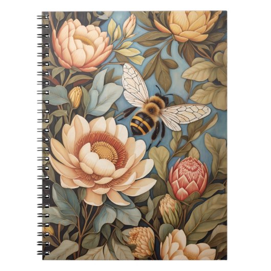 Schöne Gartenbiene mit Protea-Blumen Notizblock (Vorderseite)