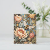 Schöne Gartenbiene mit Protea-Blumen Postkarte (Stehend Vorderseite)