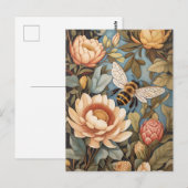 Schöne Gartenbiene mit Protea-Blumen Postkarte (Vorne/Hinten)