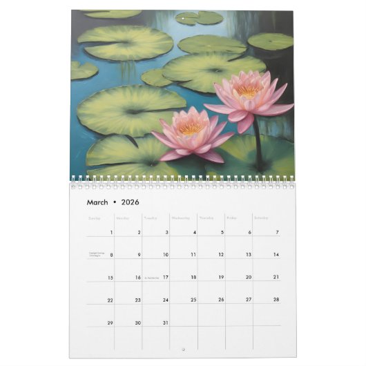 Schöne GartenIllustrationen Kalender (Mär 2026)