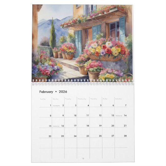 Schöne GartenIllustrationen Kalender (Feb 2026)