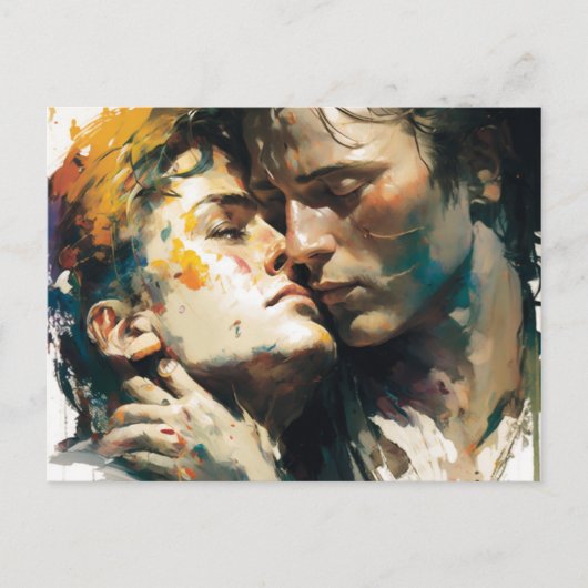 Schöne Gay-Liebe Postkarte (Vorderseite)